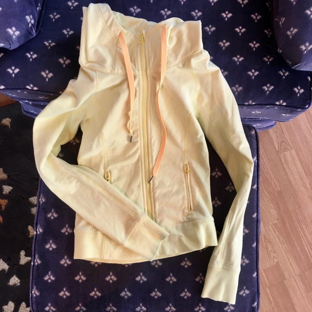 Yellow Lululemon zip up fitted hoodie